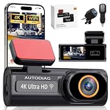 AUTODIAG 4K Dash Camara para Auto,Dashcam con WiFi,Cámara Frontal y Trasera