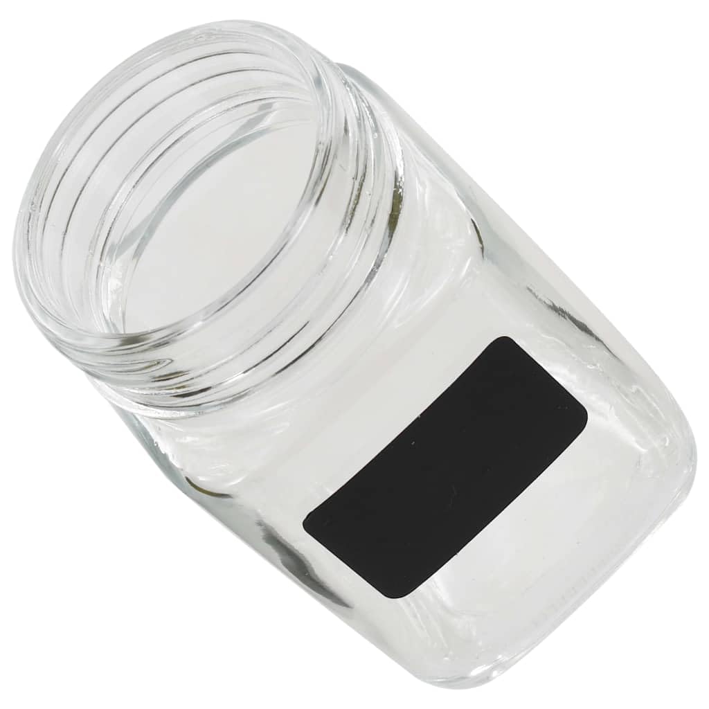 Set di 24 barattoli da 300 ml, in vetro, con adesivo