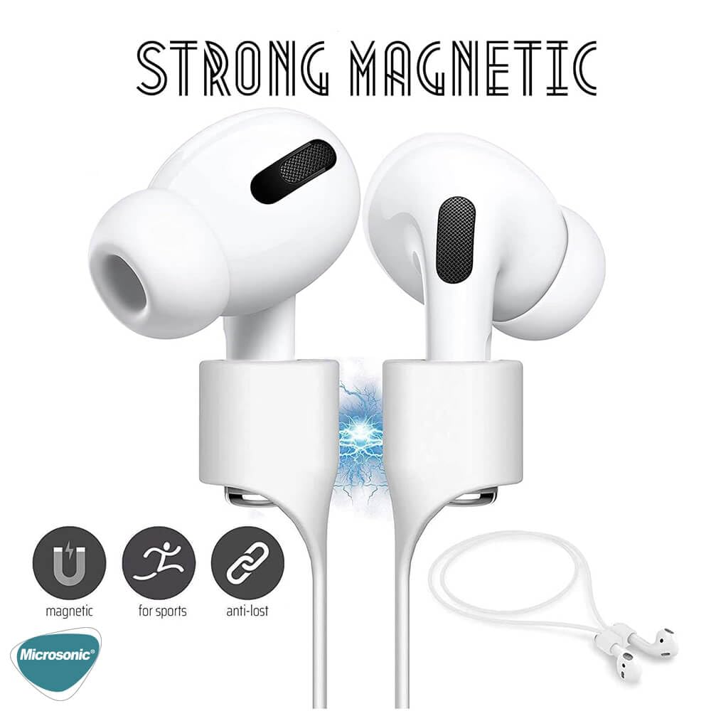 Microsonic Airpods 4.Nesil/ANC Manyetik Mıknatıslı Kulaklık İpi Siyah [AirPods 4 ile Uyumlu Kılıf - Siyah]