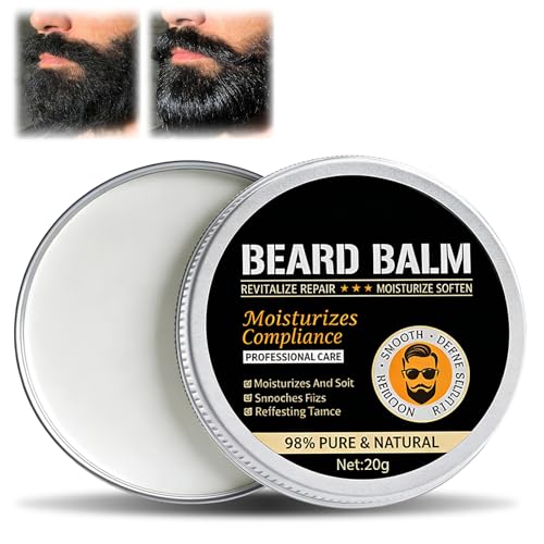 50g Cera cuidado de la barba,Bálsamo Barba Hombre,Acondicionador de Vello facial sin enjuague,Suaviza y Fortalece la Barba,Para peinar el vello facial,Adecuado para diferentes tipos