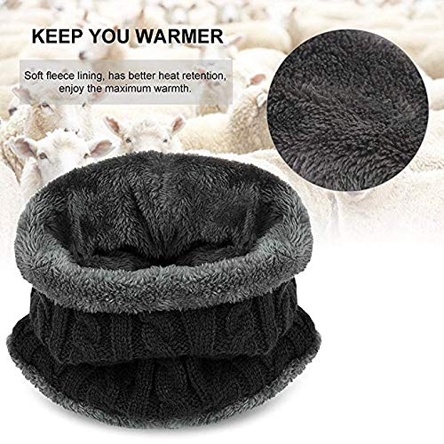Calentar Sombreros Gorro de Punto Beanie y Calentador de Cuello Bufanda con Forro Polar Suave + Guantes de Pantalla Táctil, Kit de Accesorios de Cálido Invierno 3 en 1 para Hombres y Mujeres - imagen 8
