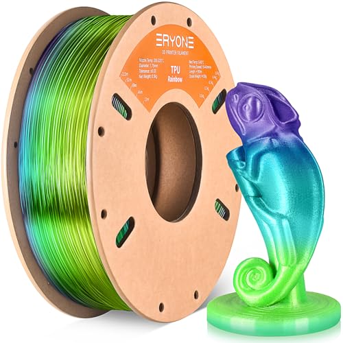 ERYONE TPU Filament 1.75mm 3D Printer Filament Flexible 95A TPU +/-0.03mm 0.5kg 1 Spool Sea Glass Rainbow