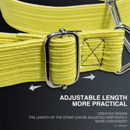 4 Pcs Adjustable Flat Bungee Straps 80 Inches Heavy Duty Bungee Cords With Metal Buckle Hooks Elastic Band Perfect Luggage Strap For Bike Motorcycle Truck Outdoor Camping Traveling (Yellow) #TOP2