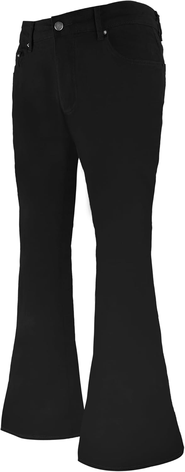 70SFUSION Men's Relaxed Fit Vintage Jeans, Classic 70s Style Bell Bottom Denim Pants - Image 6