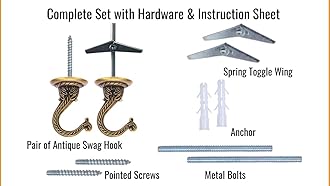 Indian Discovery Antique Decorative Swag Ceiling Hooks for Hanging Plants, Metal Wall/Ceiling Brackets for Hanging Planters, Lanterns, Windchimes, Bird Feeders, Hang Pots (Antique Brass: Set of 2)