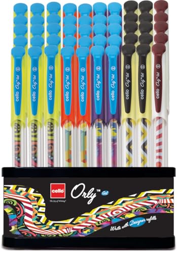 Image of Orly Gel Pens Jar,Pack Of 50,Aesthetic Gel Pen For Students| 0.6Mm Tip Size,Gel Pens Set,Ink Color-Black