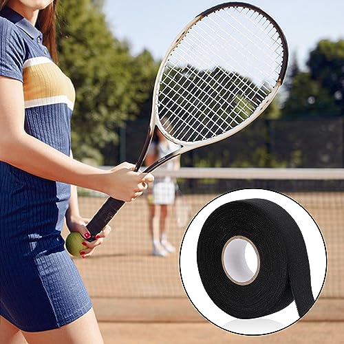 Schläger Tape, Rutschfestes Hockeyschlägerband 25m × 25mm Selbstklebendes Griffband Sportgriffband Rutschfestes verschleißfestes Schlägerband für Badmintongriff Golfschläger Tennisschläger (Schwarz)