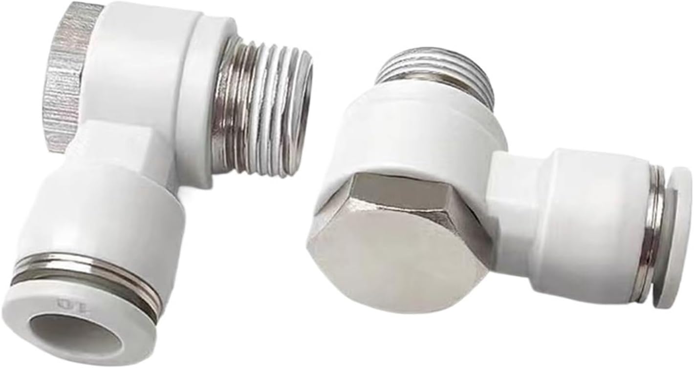 1pcs PH Pneumatic Quick Coupling Hose Air Tube 4mm 6mm 8mm 10mm 12mm Hex White Right Angle Elbow Male Thread 1/8" 1/4" 3/8" 1/2"(PH4-M5)