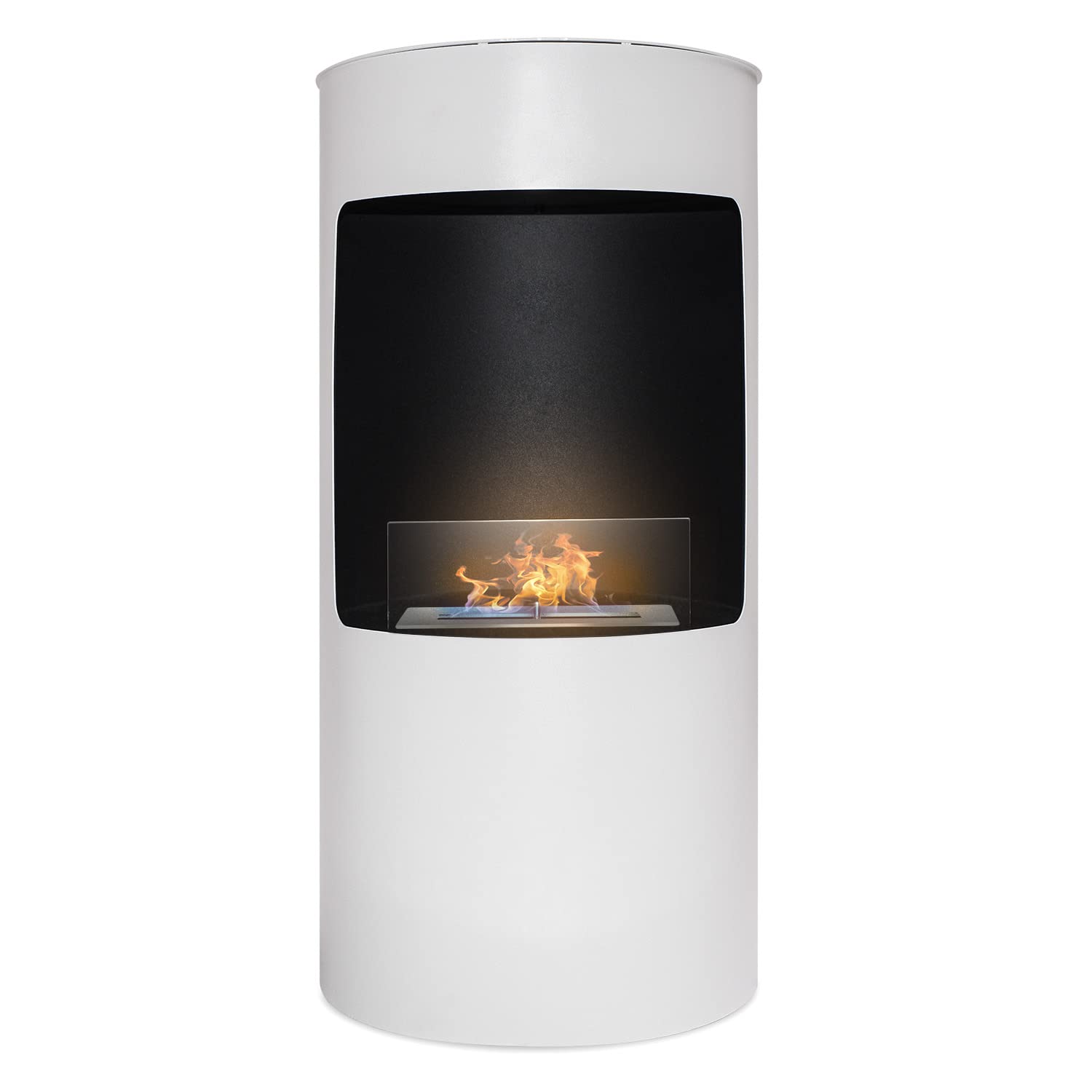 Frankystar Giulio Cesare Camino da Pavimento Ø40x80 cm Acciaio Inox Bianco Design Interno
