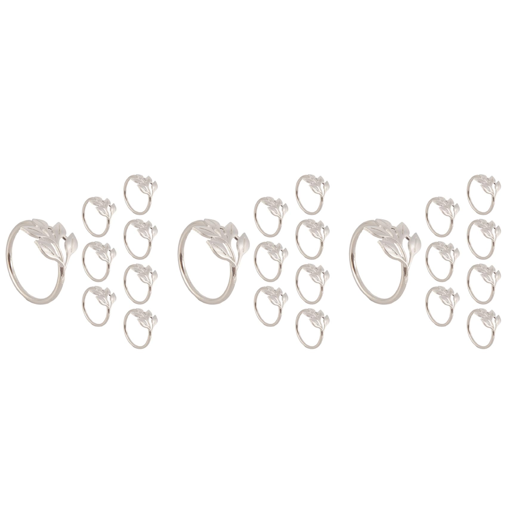 Hndhbfgrt 24PCS Leaf Napkin Rings Metal Silver Napkin Holder Table Napkin Rings for Dinning Table Parties Everyday