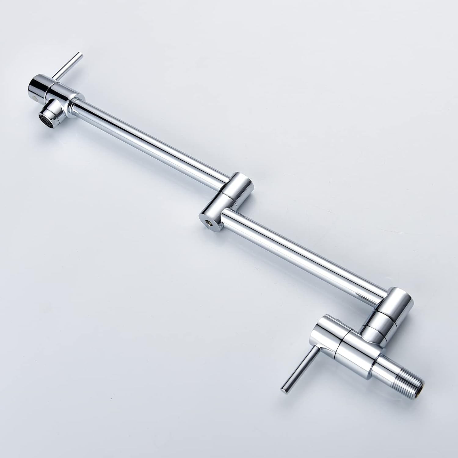 Pot Filler Kitchen Wall Mount Kitchen Stove Brass Double Joint Swing Arm Sink Faucet Stretchable Double Joint Single Hole with Two Han