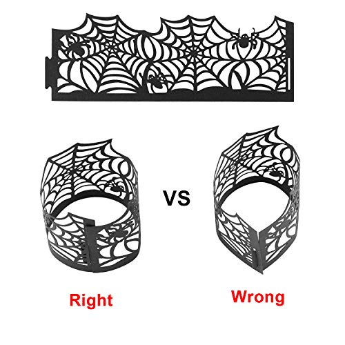 Messar Halloween Flameless Led Candle Shades - 50 Pcs, Messar Tea Light Candle Holders Candle Lampshades Hollow Out Spiderweb Paper Wrappers Table Decoration For Halloween Wedding Party  thumb #4