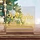YWNYT 4 Stück LED Lichter Display Basis, Warme Farbe Rechteckig Holzbeleuchtung Basis Stand für 3mm Dicke Acryl Platte Glas Platte Harz Kunst, DIY Acrylplatte Decorative Ornament