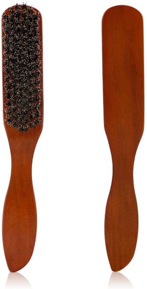 Wild bristle hair brush with solid wood handle, eco-friendly hair brush for hair cutting kits, women, men and children, hair smoothing and massage, smoothing tangles, enhancing shine and health, profe