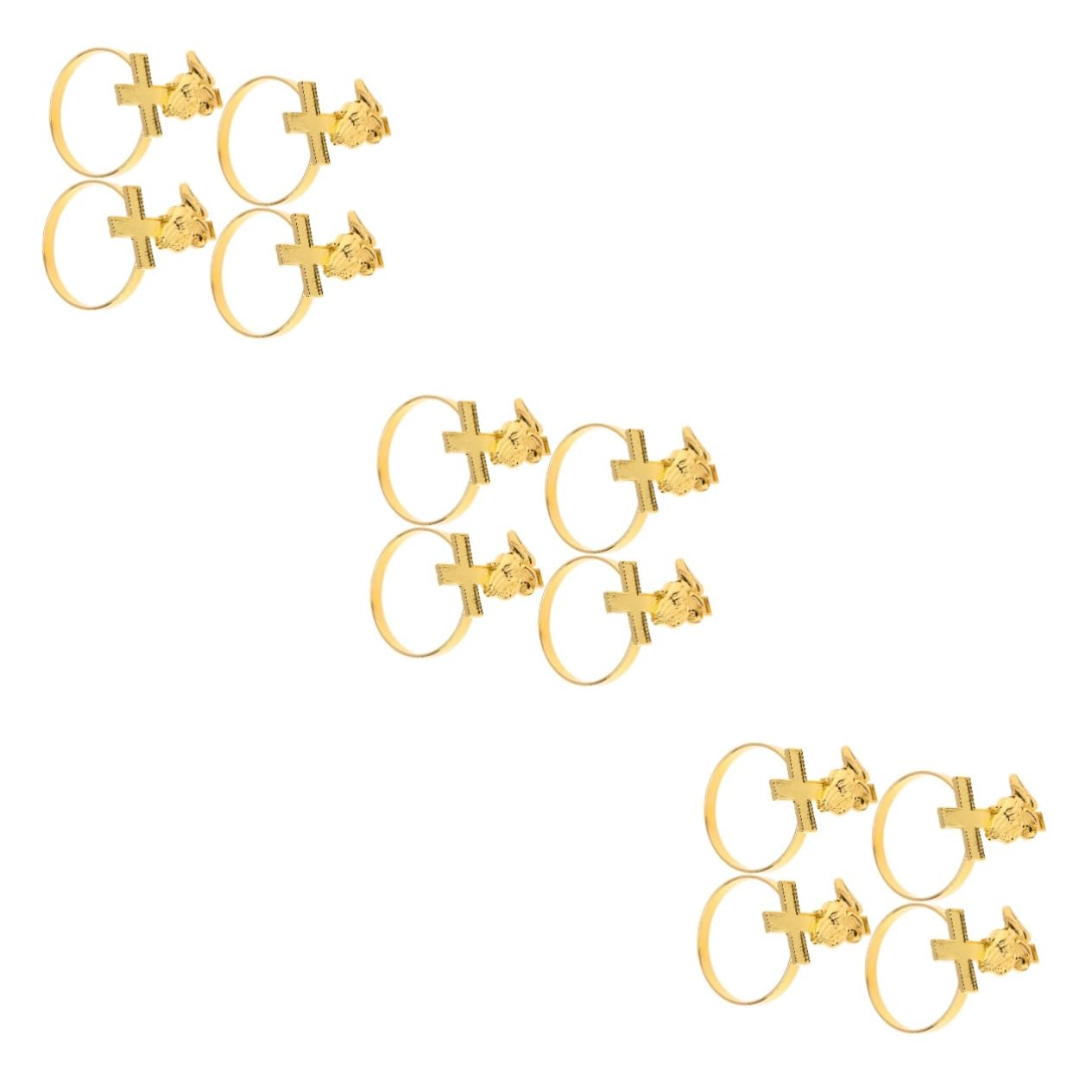 OUNONA 12piezas Anillos De Servilleta De Elegantes Para Bodas y Fiestas De Diseño De Cruz Para Decorar Mesas Celebraciones y Eventos Especiales