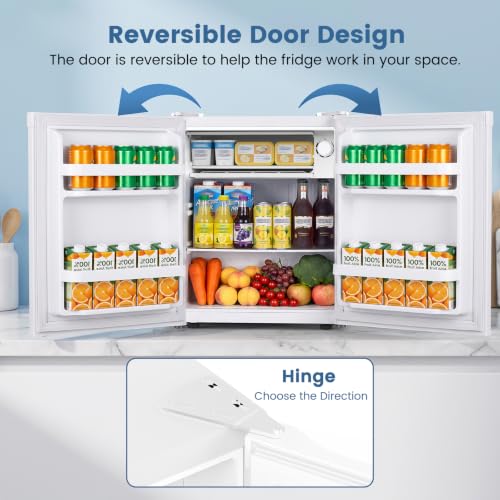 Image of COWSAR 1.3 Cu.Ft Mini Fridge, Reversible Single Door Compact Refrigerator