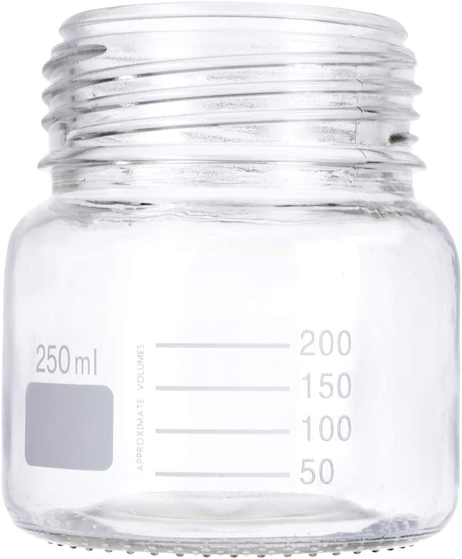 Lab Media Storage Reagent Wide Mouth Bottles Graduated GL80 Screw Cap Leakproof Multi-Purpose for Scientific | pack of 6 (Blue,250ml)