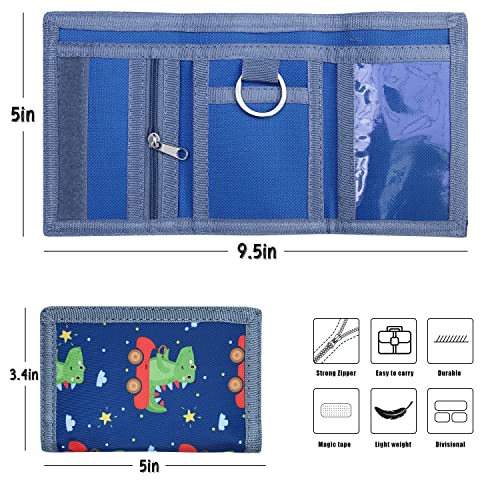 Image of AI-DEE RFID Trifold Canvas Outdoor Sports Wallet for Kids - Front Pocket Wallet with Magic Sticker (Black2)