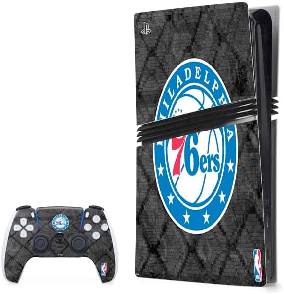 Skinit Decal Gaming Skin Compatible with PS5 Pro Bundle - Officially Licensed NBA Philadelphia 76ers Red Digi Camo Design