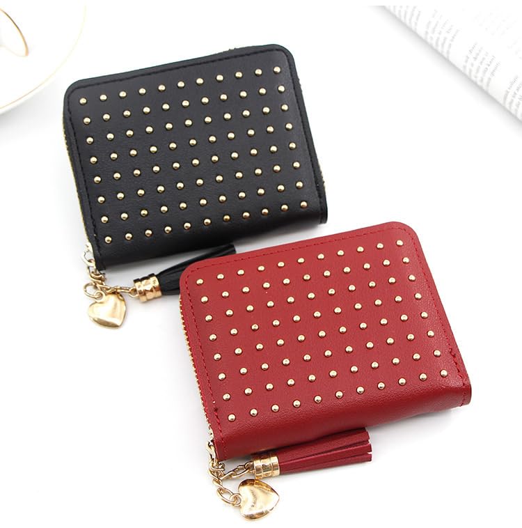 Credit Card Holder Wallet Ladies Purse Wallet PU Small Card Case, Business Mini Change Purse with Zipper Coin Pocket4
