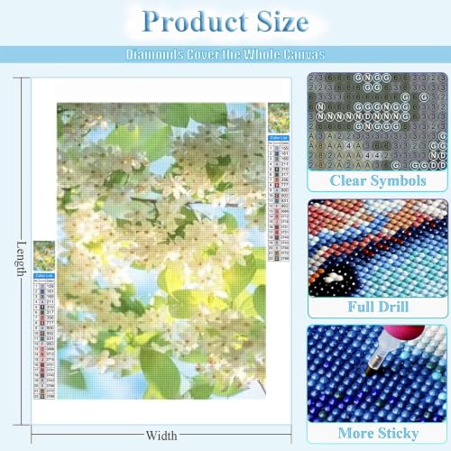 Broderie Diamant Fleur Blanc 50x70cm : Idée Cadeau Originale - 2
