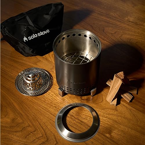 Image of Solo Stove Mesa, 5.1 Inch Tabletop Fire Pit with Stand - Smokeless, Stainless Steel Fire Pit for Camping, Outdoor & Patio- Wood Burning or Pellet Fueled Portable Bonfire, 1.4lbs, Water