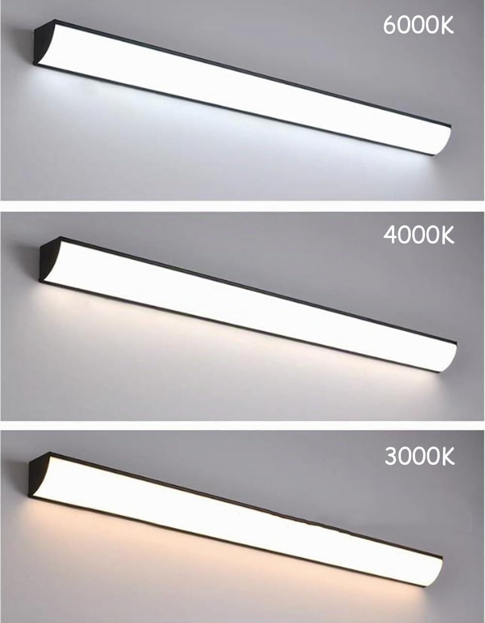 LED Terrazza Impermeabili Applique da parete Esterno Moderna Nera Lampada da parete Interni Metallo Acrilico Barra Luminosa Lunga Bagno Soggiorno Scale Illuminazione da parete (4000K,90CM)