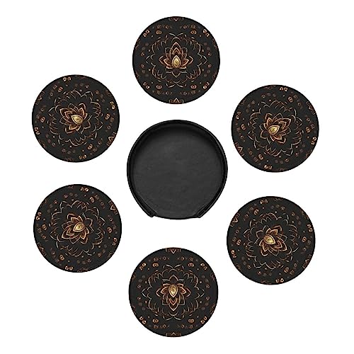 Dessous de verre polyuréthane fleurs lotus dorées boisson décoration - 8