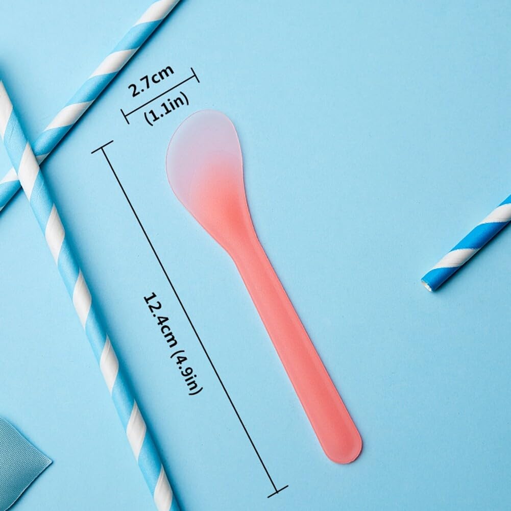 7pcs Cosmetic Spoons Silicone Cream Spatula Cosmetics Scoop Mini Metal Makeup Spatula Skin Care Cosmetic Spoon Reusable Applicator For Facial Skin Care Diy Mask