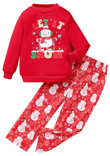 Image of Little Girls Outfits 2 Piece Toddler Long Sleeve Sweatshirt Leggings Pants Fall Winter Clothing Set 2-10 Years