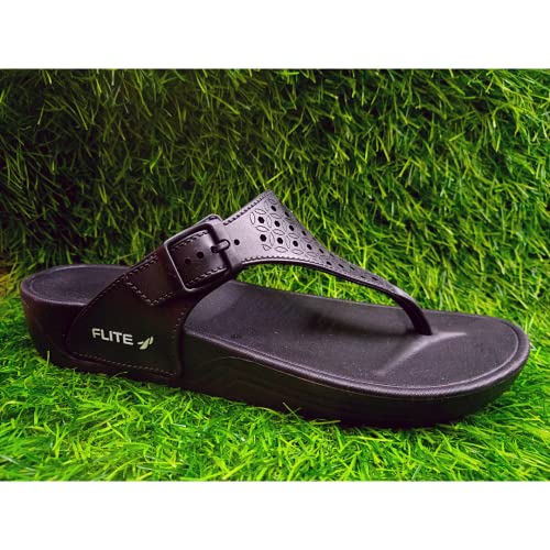Image of FLITE Women's Girl's Casual wear Flipflops & chappals (430) (Black, numeric 7)