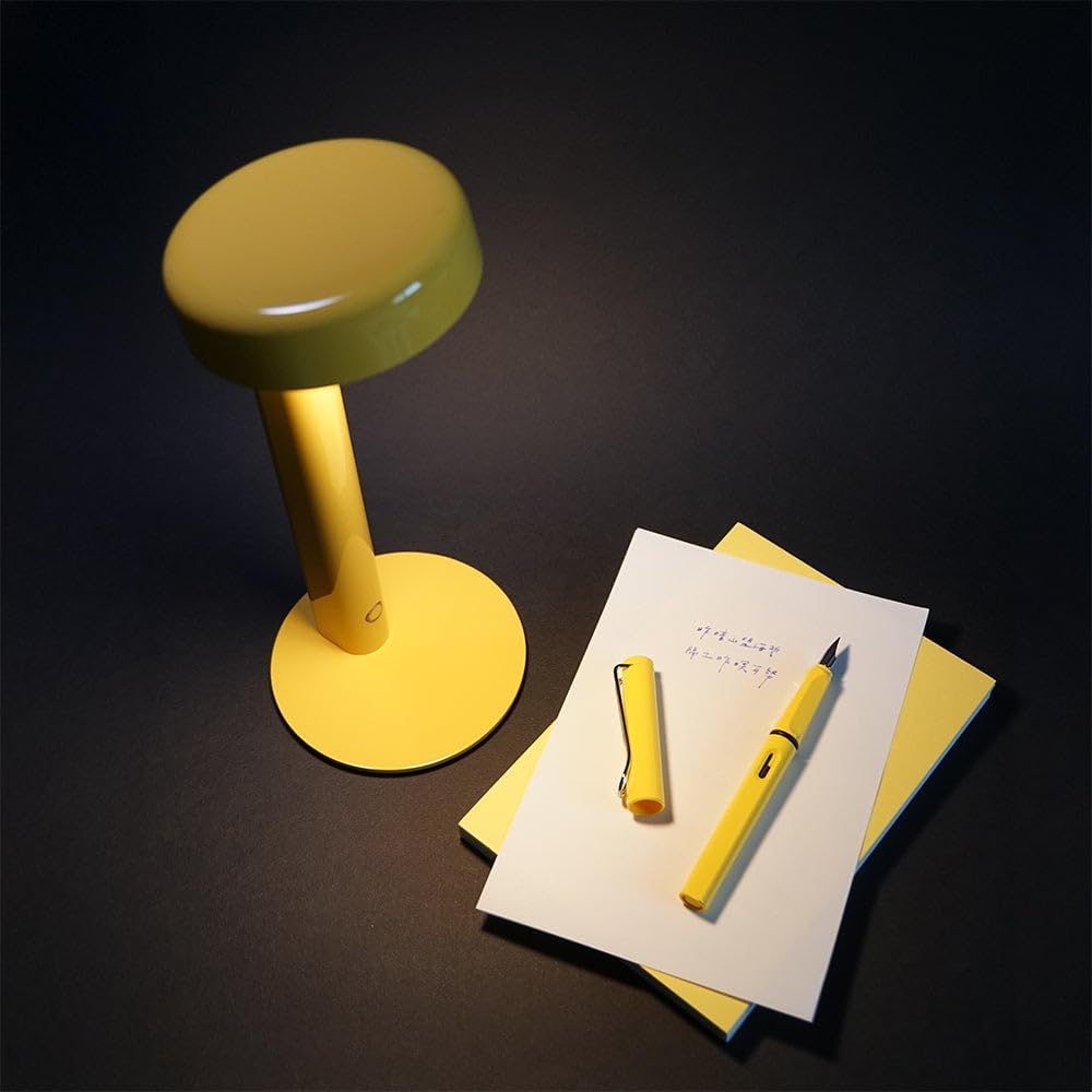 Owlpack Moovit Cordless Rechargeable LED Table Lamp with Adjustable Dimmer - Yellow