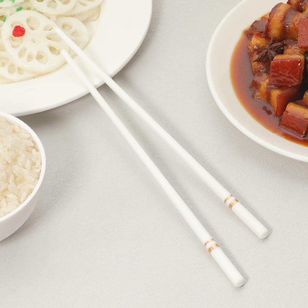 Coffret cadeau de baguettes en porcelaine chinoise, coffret cadeau de baguettes réutilisables lavables au lave-vaisselle avec étui, baguettes en céramique osseuse de haute qualité avec boîte déli