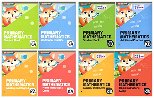 Newest 2022 Edition! Singapore Primary Math Kindergarten Complete Study Series (8 Books) - Student Book KA & KB, Additional Practice KA & KB, Mastery and Beyond KA & KB, Home Instrcutor's Guide KA & KB - Used condition - US$90.18