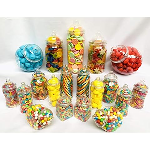 Kit de 19 tarros de plástico vacíos para dulces Truly Sweet Candy Cover
