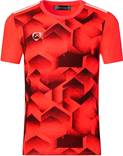 jeansian Men's Sport Quick Dry Short Sleeves T-Shirt Tee LSL204 Orange L