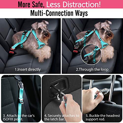 Pawaboo Dog Safety Vest Harness, Pet Car Harness Vehicle Seat Belt with Adjustable Strap and Buckle Clip, Easy Control for Driving Traveling Safety for Small Medium Dogs Cats, Medium, BLUE Pawaboo Dog Safety Vest Harness, Pet Car Harness Vehicle Seat Belt with Adjustable Strap and Buckle Clip, Easy Control for Driving Traveling Safety for Small Medium Dogs Cats, Medium, BLUE