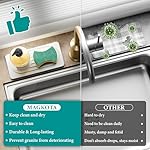 2 PCS Water Absorbing Stone Tray for Sink, Quick Drying Diatomite Bathroom Tray Countertop, Stone Drying Mat for Kitchen Counter Faucet, Soap Dish Dispenser Vanity Organizer, White-A-8.3" x 4" - Image 5