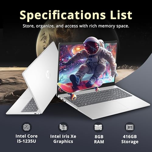 Image of HP Pavilion 15.6 inch FHD IPS Anti-Glare Laptop, Intel i5-1235U, 8GB RAM, 416GB Storage(256GB SSD + 160GB Docking Station Set), Iris Xe Graphics, Num Pad, HD Webcam, Wi-Fi 6, Windows 11 Pro, Silver