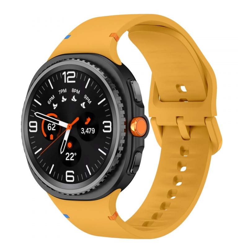 Image of YODI Strap Bands Compatible With Samsung Galaxy Watch 8 40mm 44mm /Watch 8 Classic 46mm Band,silicone strap with stitching Design Wristband for Galaxy Watch 8 /8 Classic Small /Large Size