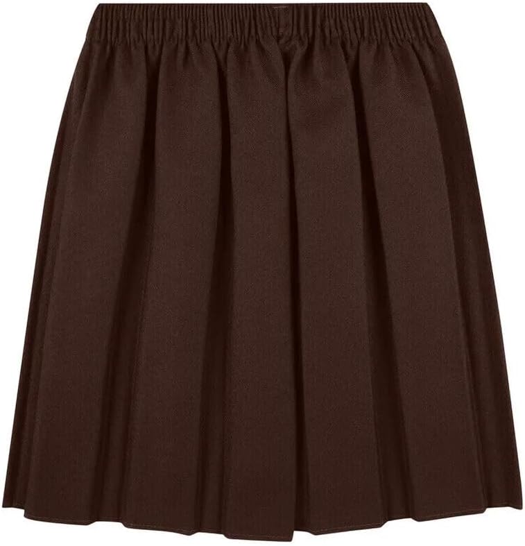 UK School Uniform Girls Summer Formal Dress Bottom Full Elastic Box Pleat Skirt Only Uniform