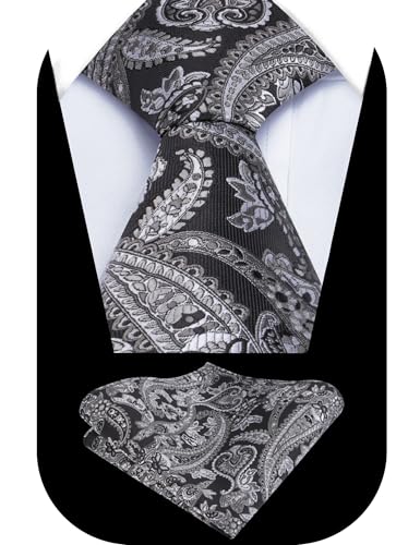 Image of Alizeal Mens 3.15'' Vintage Paisley Tie Pocket Square Set | Elegant Perfect for Banquet Wedding and Party