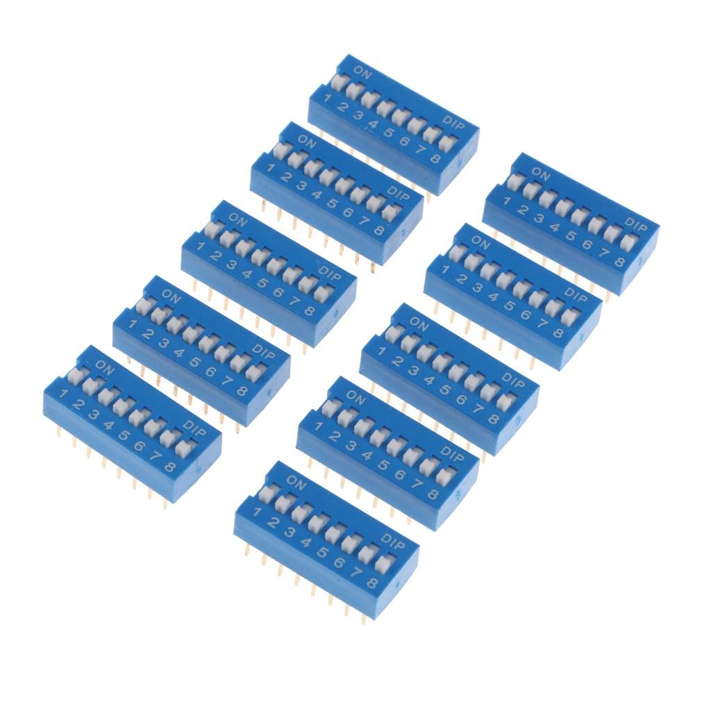 Generic 10Pcs .54mm Pitch 8 Positions 16 Pin Switch 8P Slide