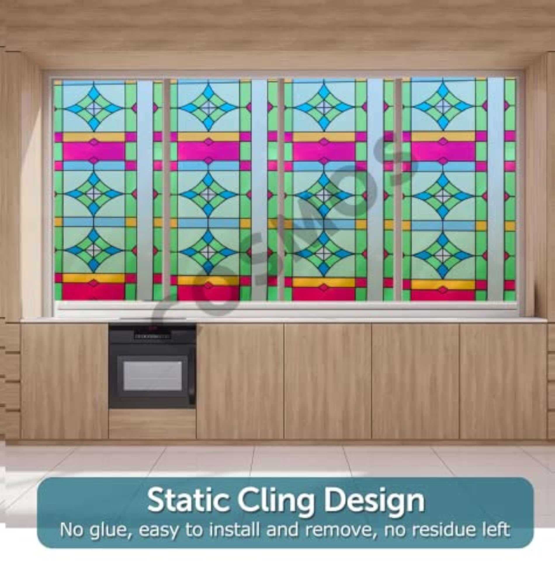 Decorative Window Privacy Film Stained Glass Window Sticker