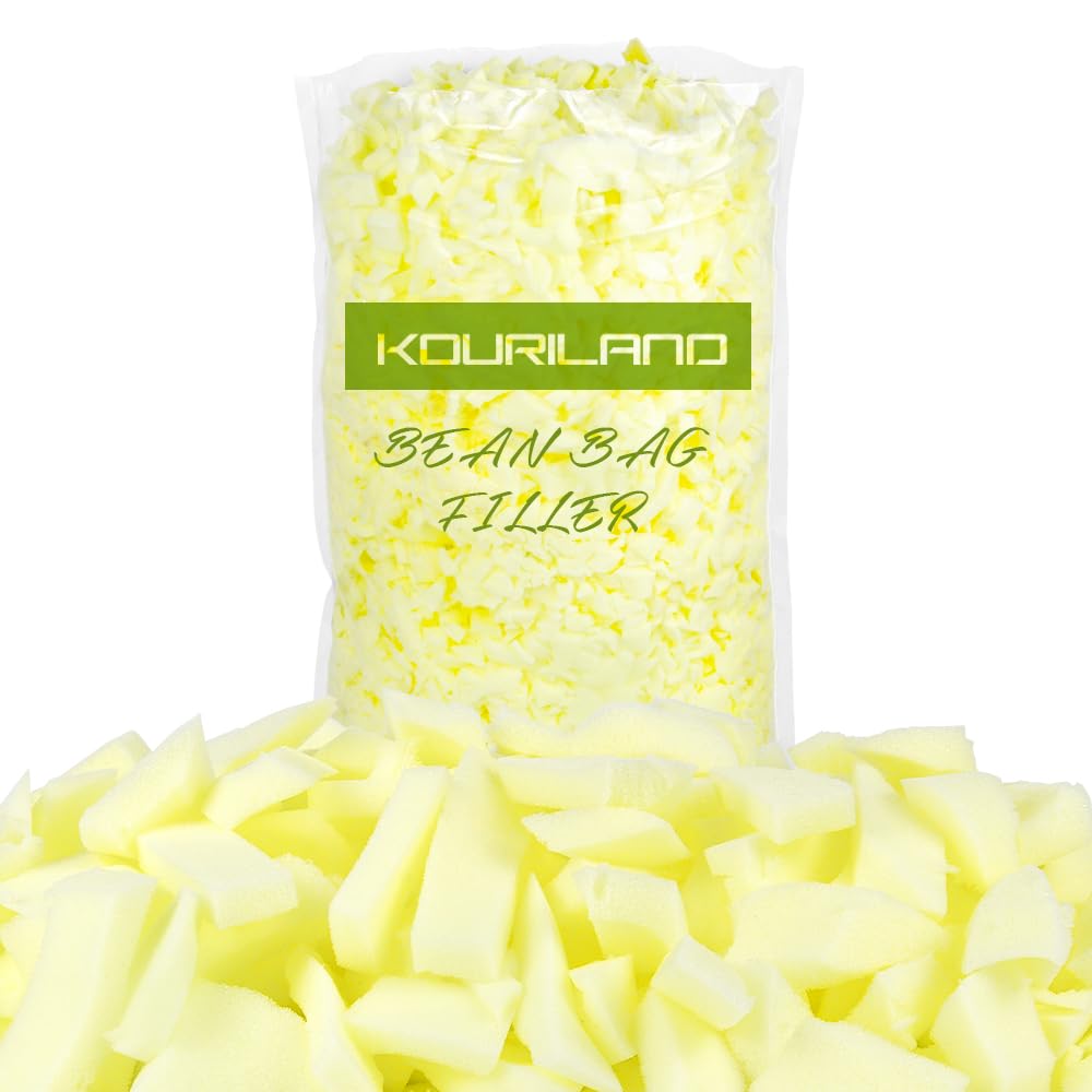 KOURILAND 5LBS Bean Bag Filler - Shredded Memory Foam Beanbag Filling Pillow Stuffing Bean Bag Refill for Couch Cushion Stuffed Animals Dog Bed Chair