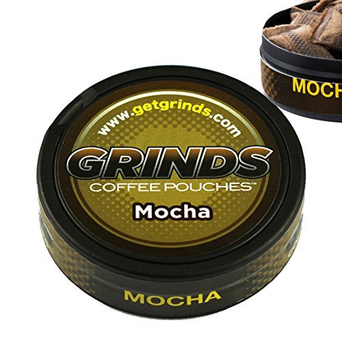 Grinds Coffee Pouches | Top 4 Flavors | Wintergreen, Vanilla, Mocha, Caramel | Tobacco Free, Nicotine Free Healthy Alternative | 1 Pouch eq. 1/4 Cup of Coffee (Top 4 Flavors)