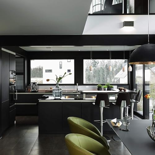 Image of HOME13Black Wallpaper Peel & Stick Self Adhesive Removable Wallpaper for Kitchen Cabinet Furniture Countertop Paper (12x100 Inch, Glossy Black Wallpaper)