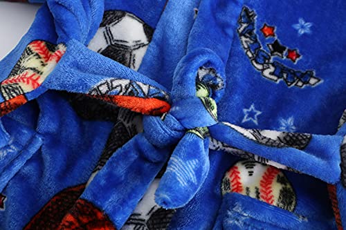 Image of Girls Fleece Robe Boys Hooded Bathrobe Soft Flannel Robe For Kids