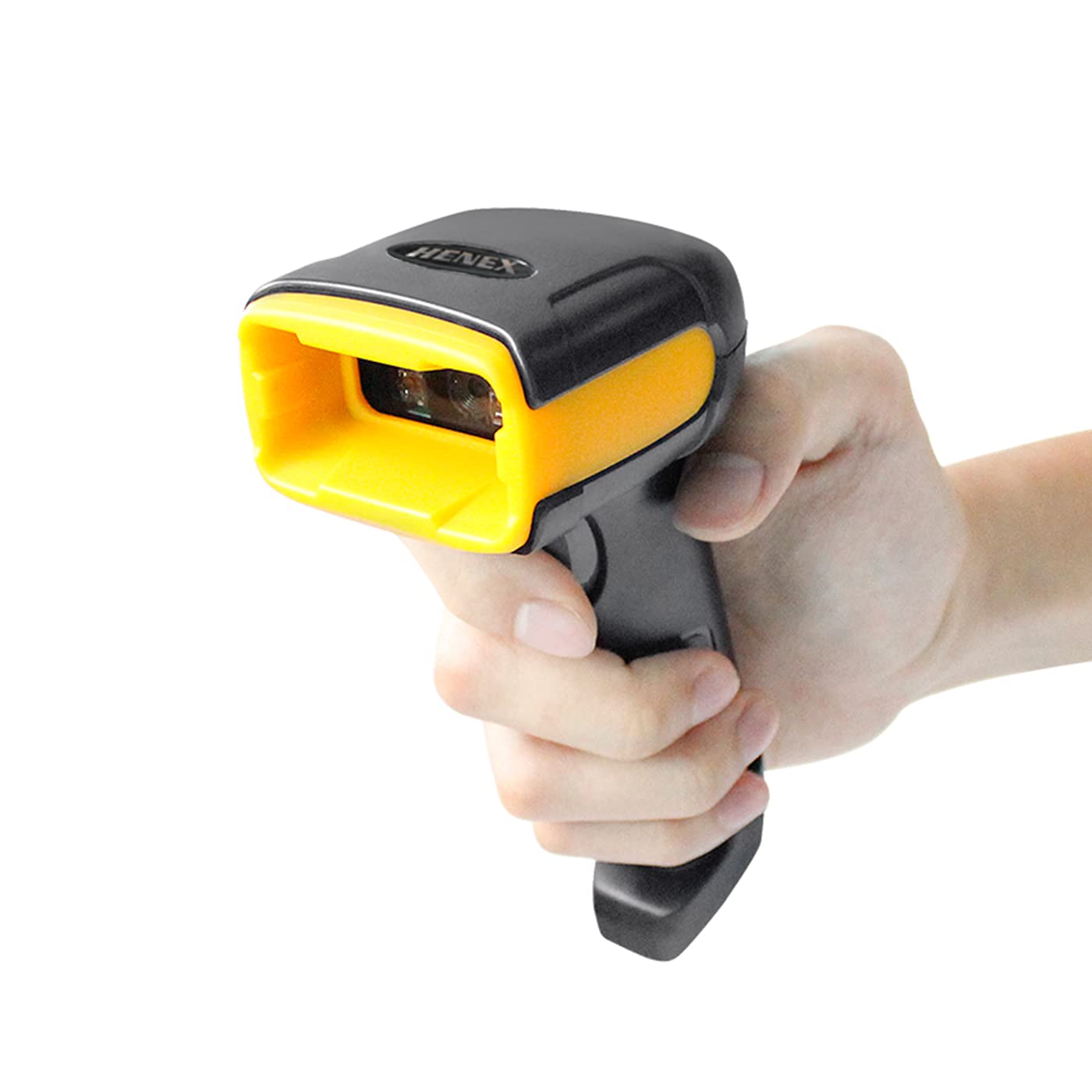 HENEX HC-2000 Barcode Scanner held in hand