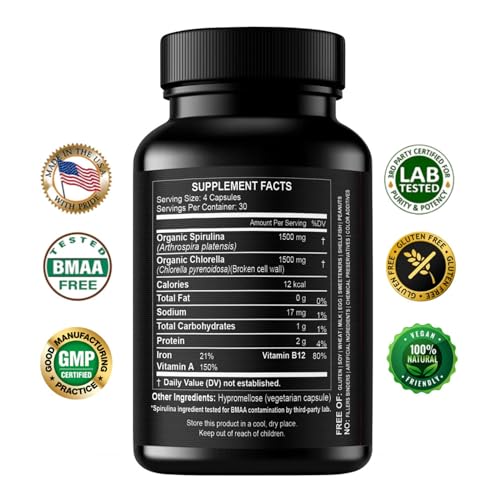 HCL Herbal Code Labs Chlorella Spirulina Capsules